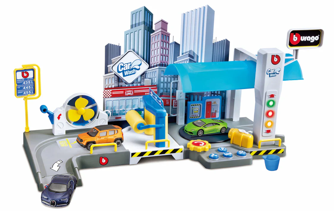 1:43 Street Fire Car Wash Playset Garage - Image 3