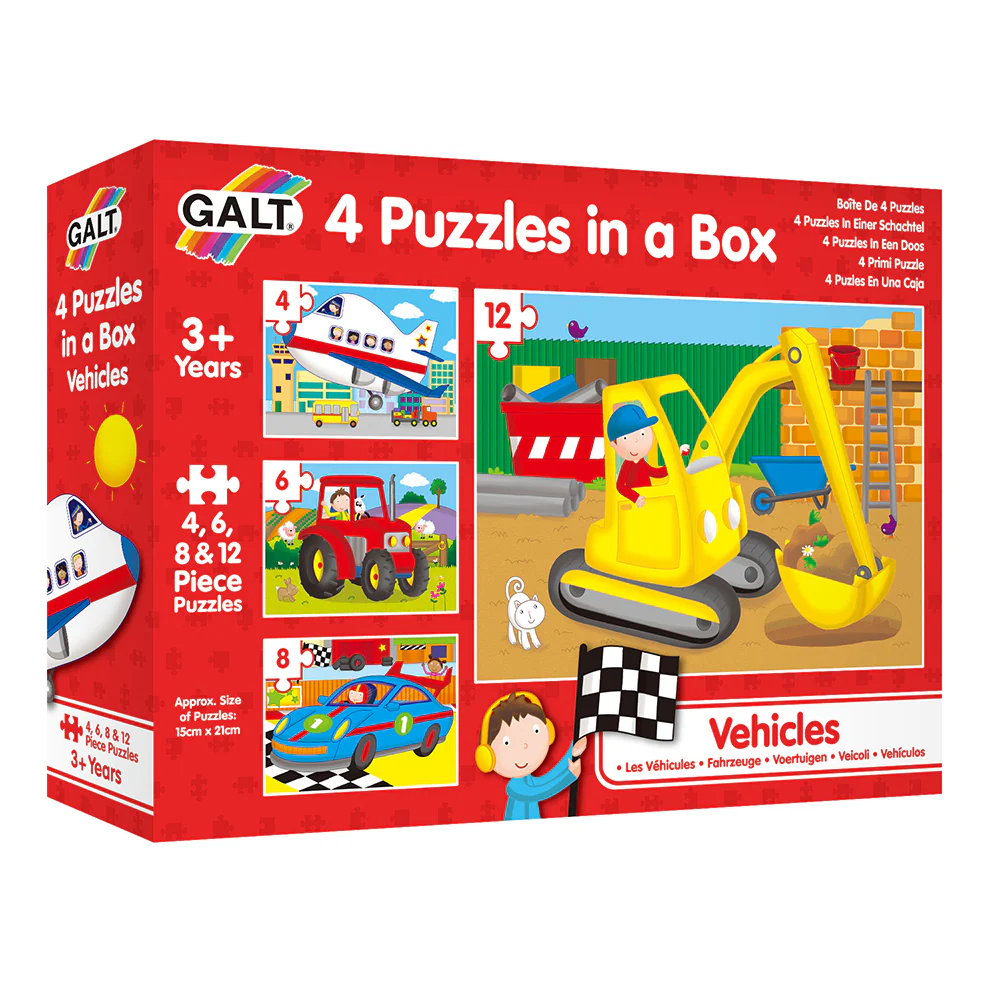 GALT 4 Jigsaw Puzzles in a Box Vehicles - Image 2