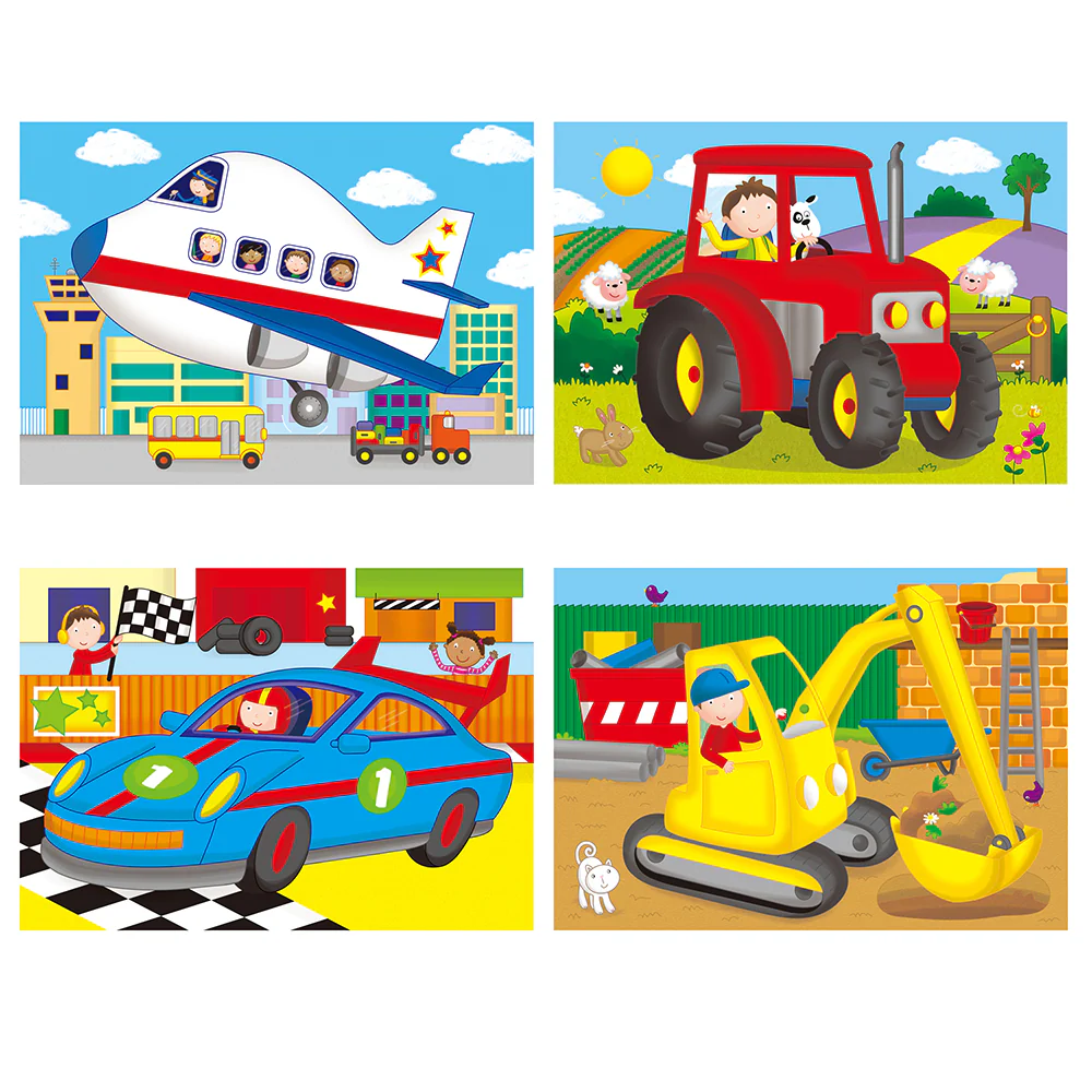 GALT 4 Jigsaw Puzzles in a Box Vehicles - Image 3