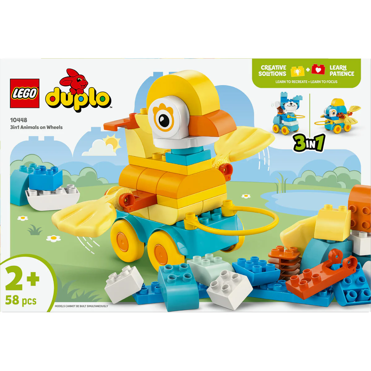 LEGO DUPLO Town 3in1 Animals on Wheels Building Toy for Imaginative Play 10448 - Image 2