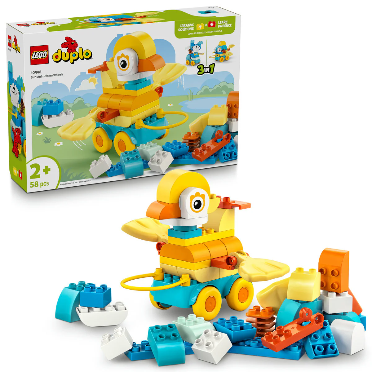 LEGO DUPLO Town 3in1 Animals on Wheels Building Toy for Imaginative Play 10448 - Image 4