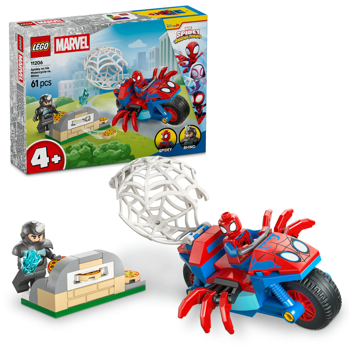 LEGO Marvel Spidey on his Motorcycle vs. Rhino 11206