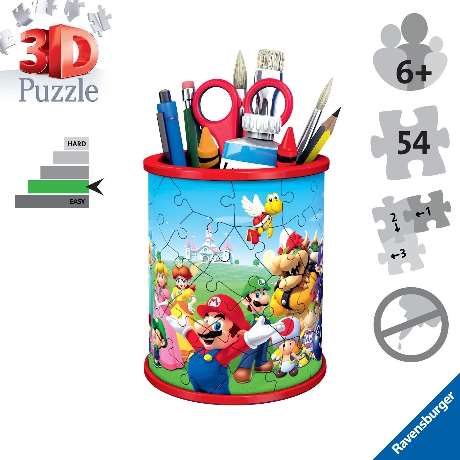 Ravensburger Super Mario Pencil Holder 54 Piece Jigsaw Puzzle - Image 3