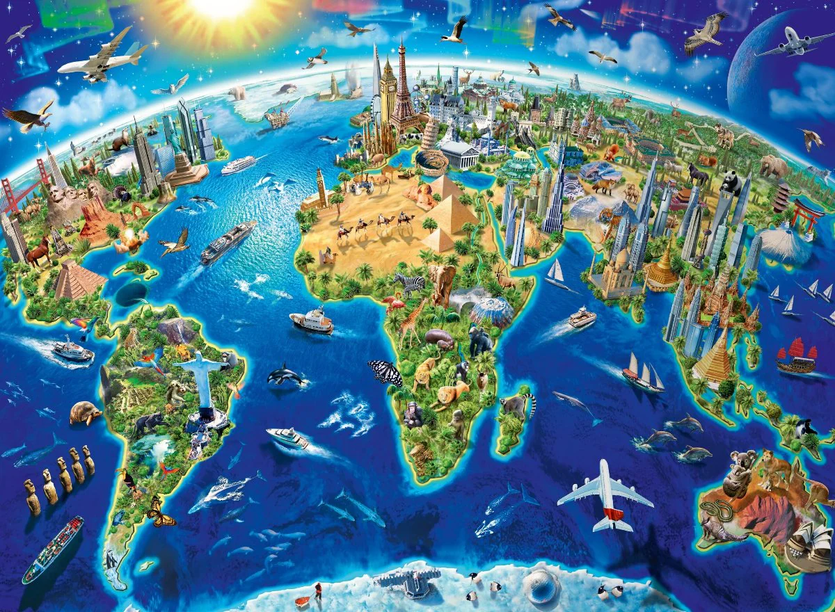 Ravensburger World Landmarks Map XXL 200 Piece Jigsaw Puzzle - Image 2