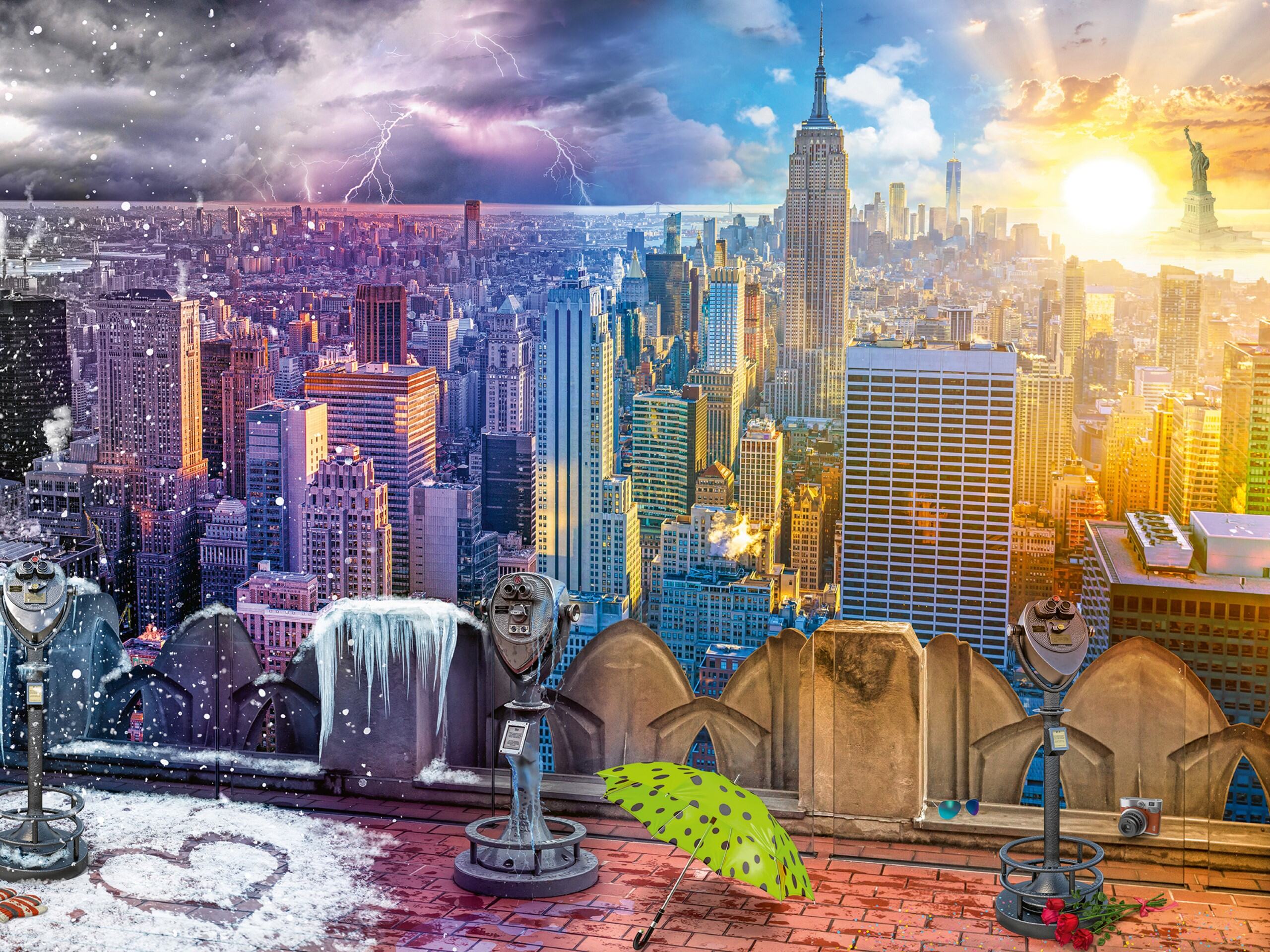 Ravensburger New York Summer and Winter 1500 Piece Jigsaw Puzzle - Image 2