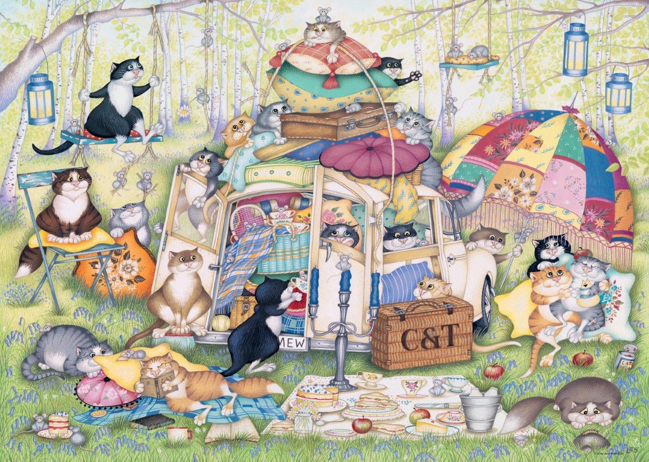 Ravensburger Crazy Cats, Lazy Summer Afternoon 1000 Piece Jigsaw Puzzle - Image 3