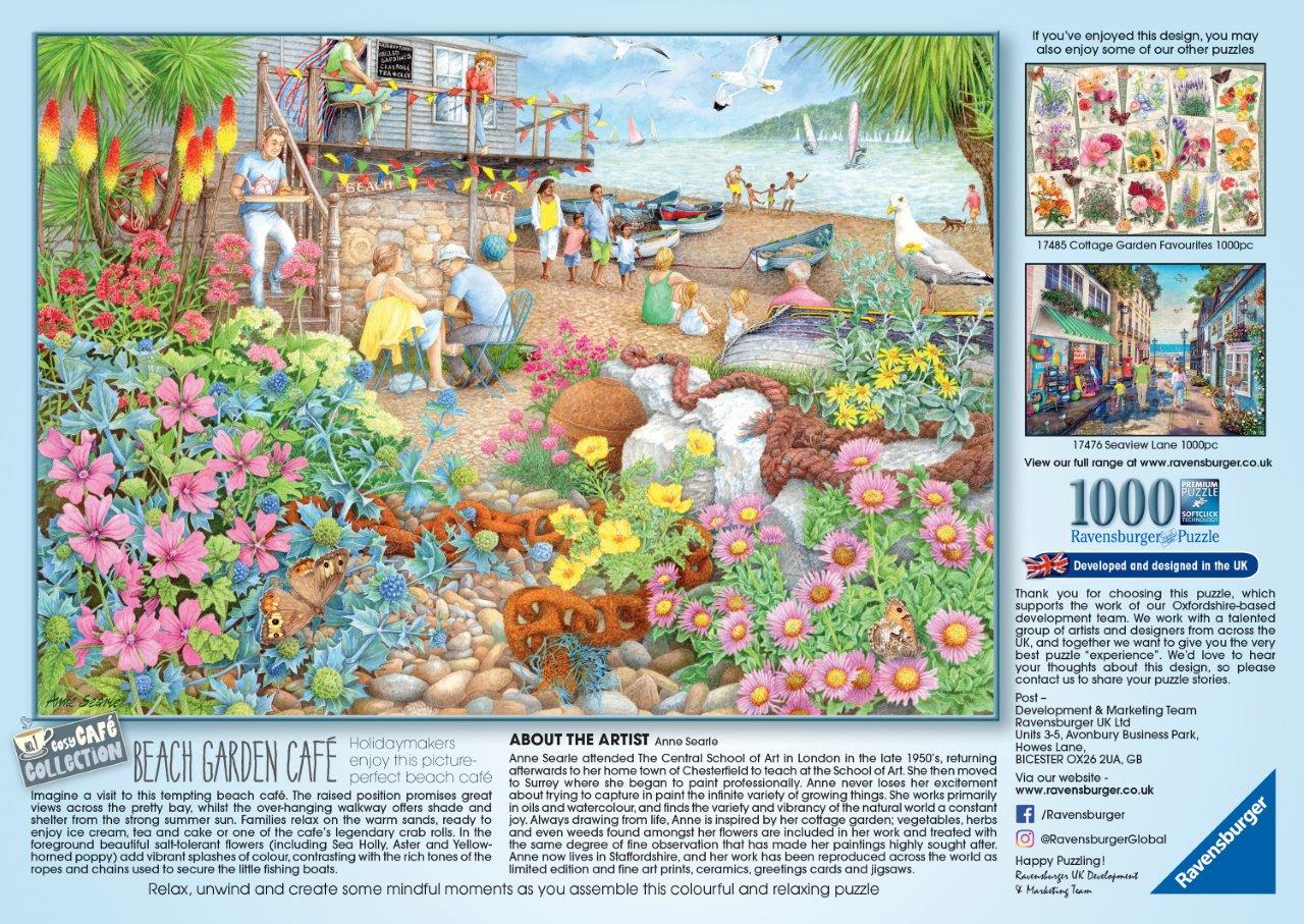 Ravensburger Cosy Café No.1, Beach Garden Café 1000 Piece Jigsaw Puzzle - Image 2