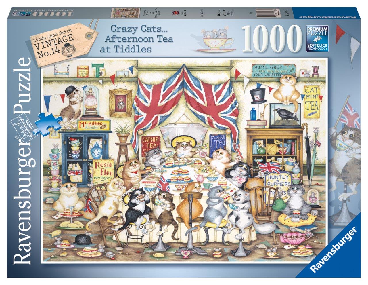 Ravensburger Crazy Cats, Afternoon at Tiddles 1000 Piece Jigsaw Puzzle