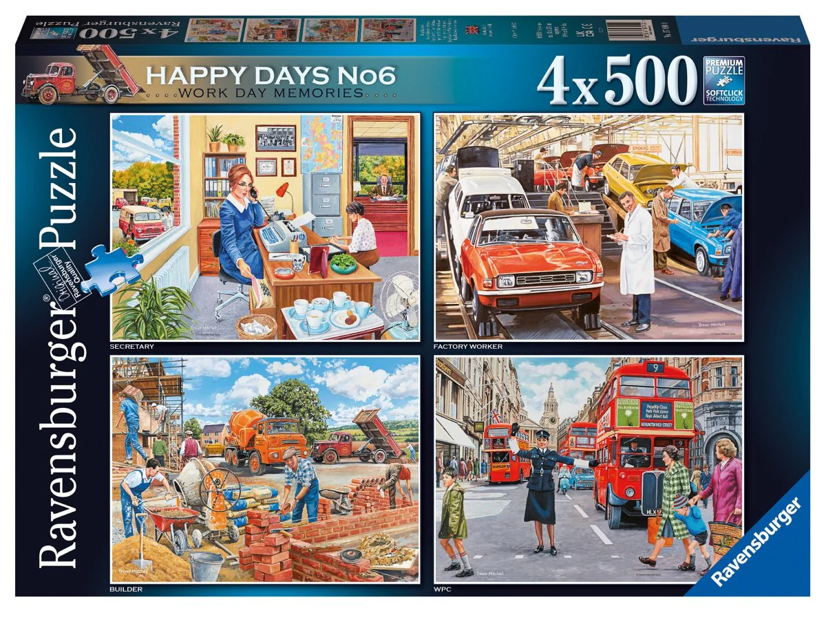 Ravensburger Happy Days No 6, Work Day Memories 4x500 Piece Jigsaw Puzzle