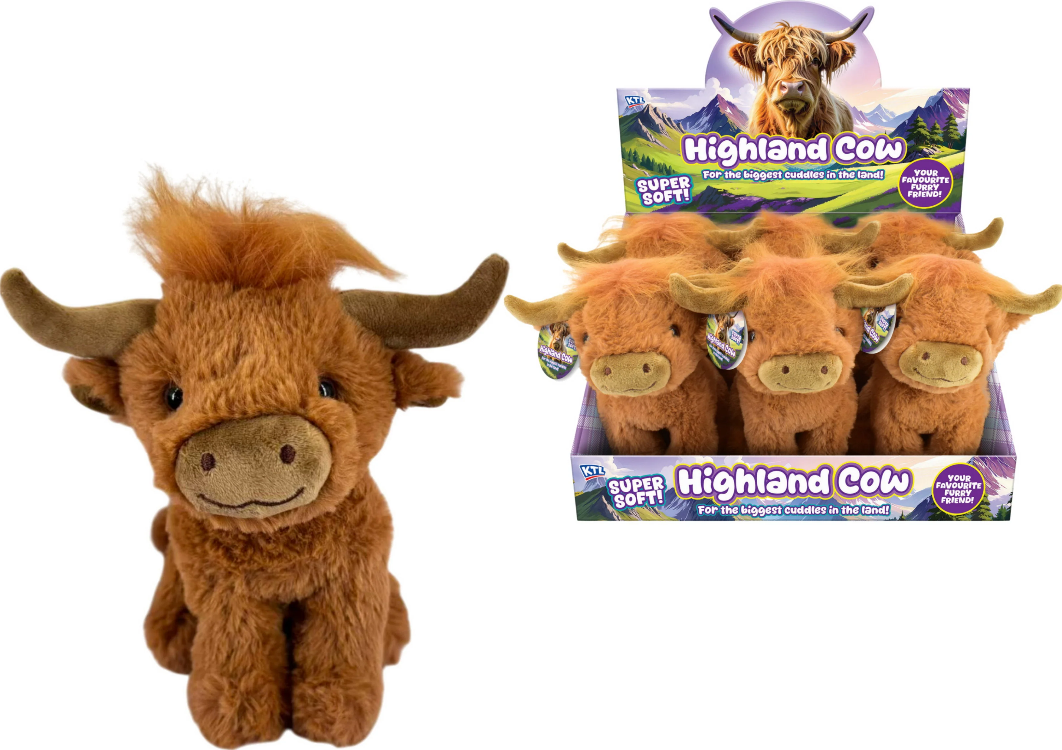 18cm Plush Highland Cow