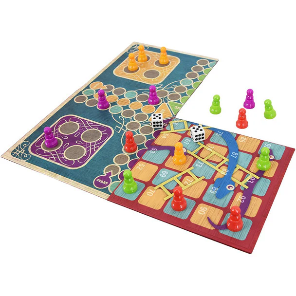 2 In 1 Snakes & Ladders & Ludo Game Set - Image 2