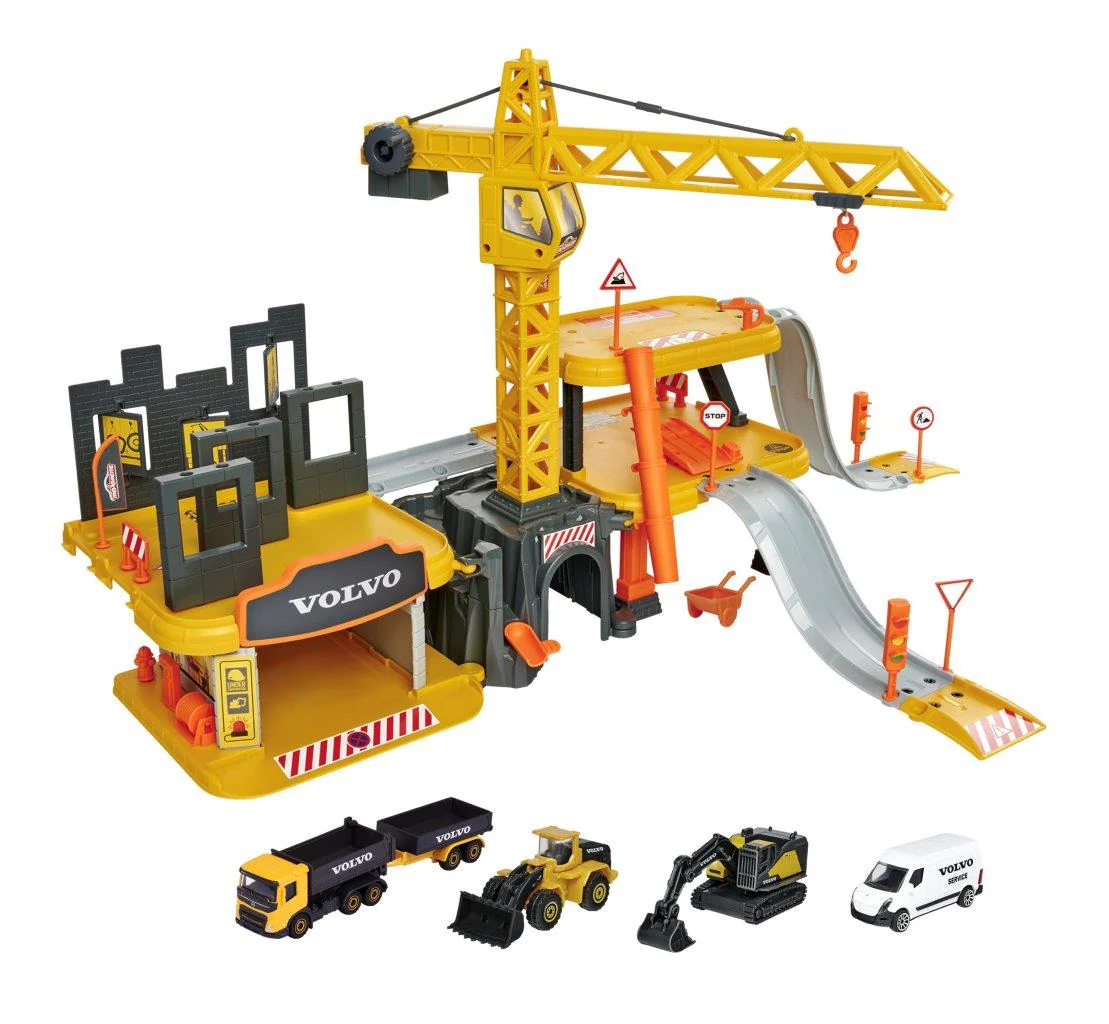 Majorette Creatix Volvo Construction Playset and 5 Vehicles - Image 2