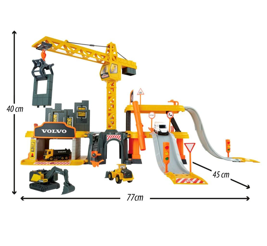 Majorette Creatix Volvo Construction Playset and 5 Vehicles - Image 3