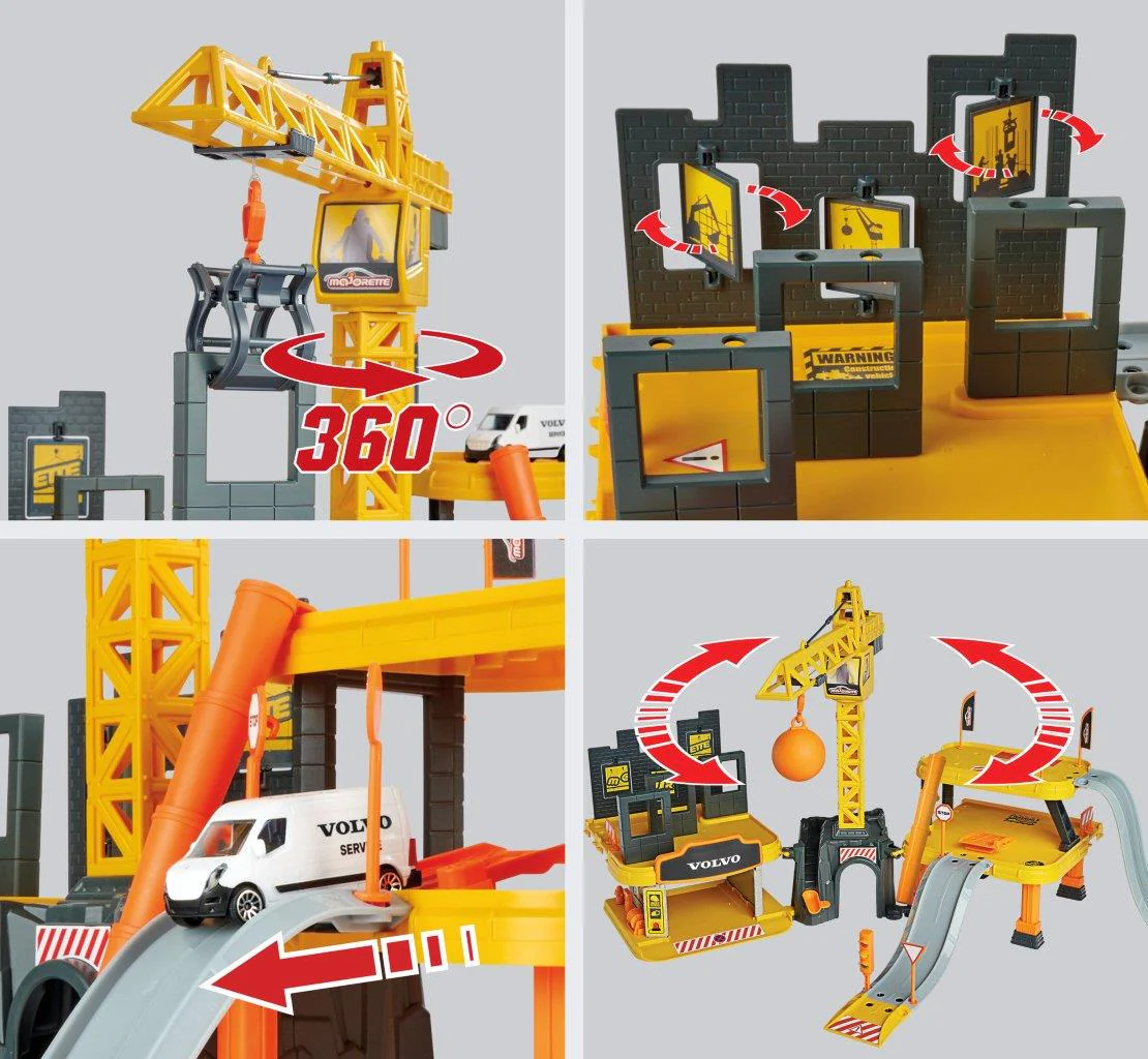 Majorette Creatix Volvo Construction Playset and 5 Vehicles - Image 4