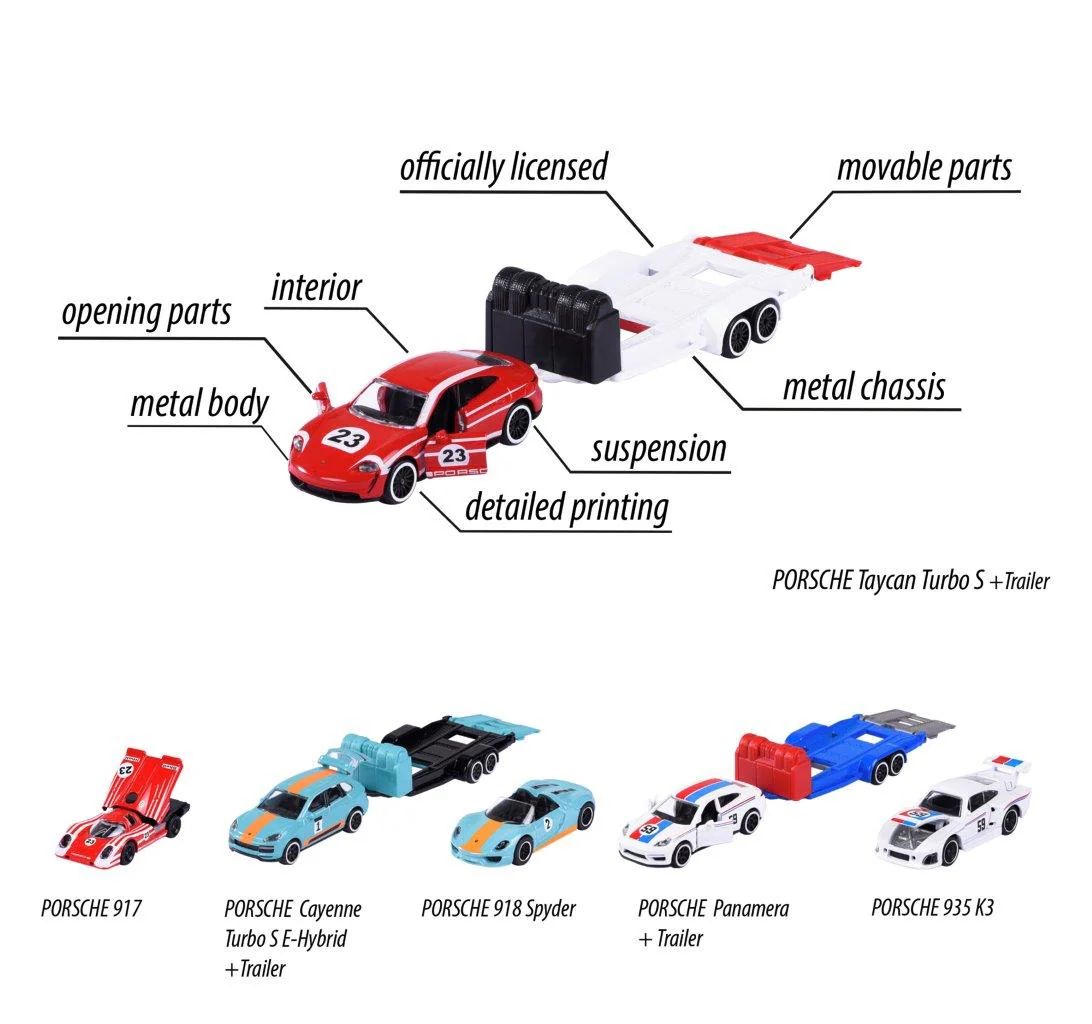 Maorette Porsche Motorsport Race Trailer Vehicle Assortment - Image 4