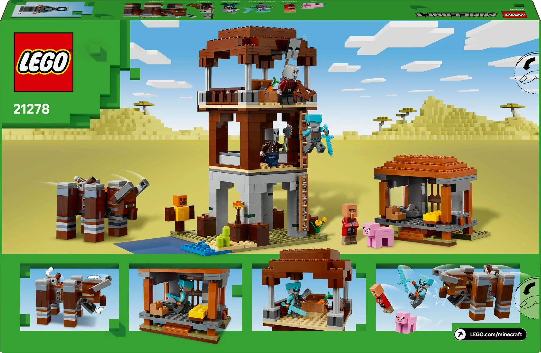 LEGO Minecraft The Pillager Outpost and Ravager Gamer Building Toy Gift 21278 - Image 3
