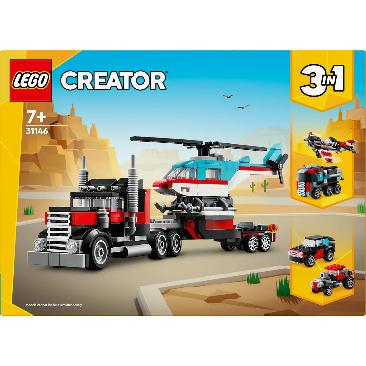 LEGO Creator 3in1 Flatbed Truck with Helicopter 31146 - Image 2