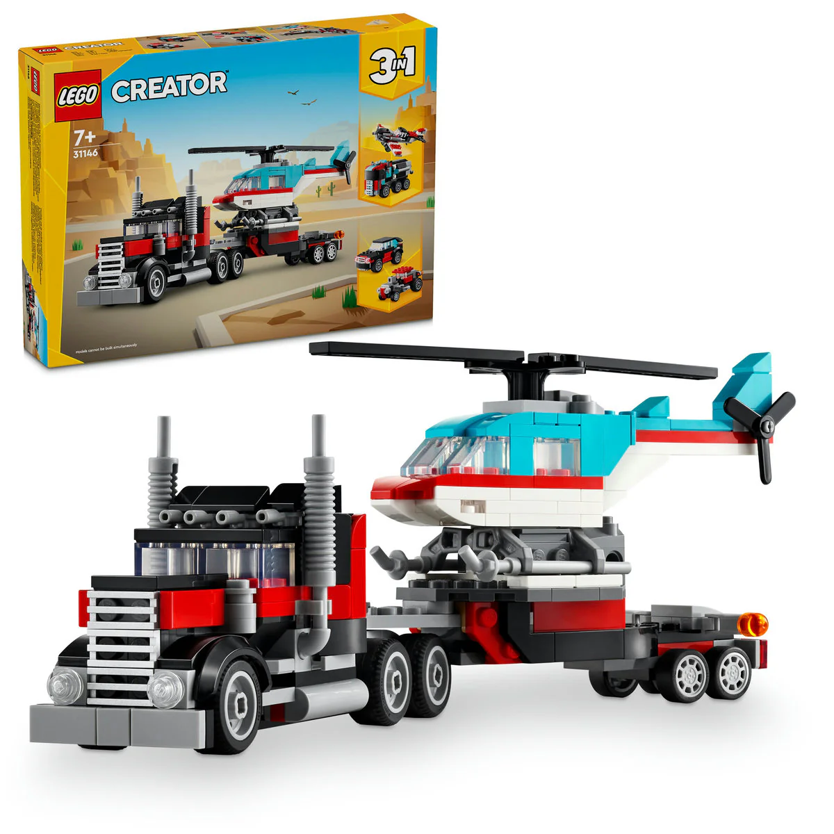 LEGO Creator 3in1 Flatbed Truck with Helicopter 31146 - Image 4