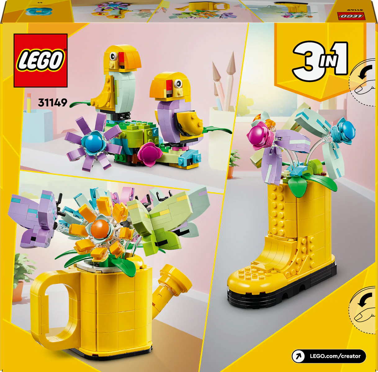 LEGO Creator 3in1 Flowers in Watering Can Toy 31149 - Image 3