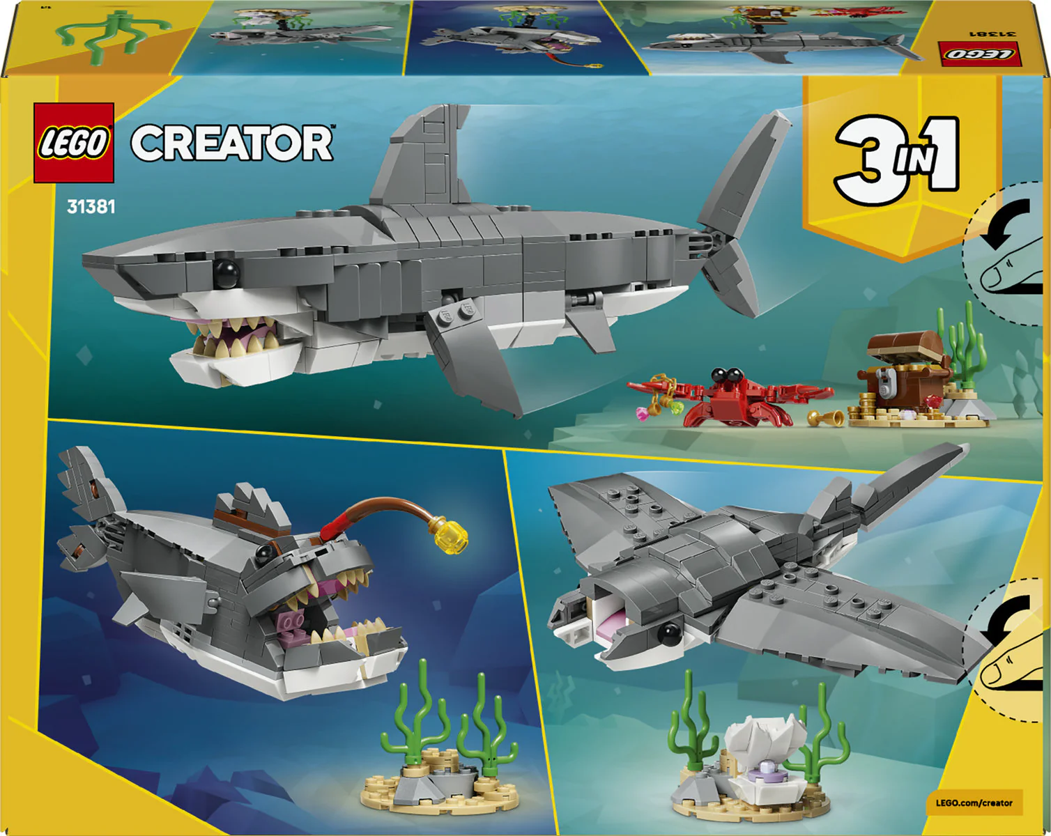 LEGO Creator 3in1 Fierce Shark with a Treasure Chest 31381 - Image 4