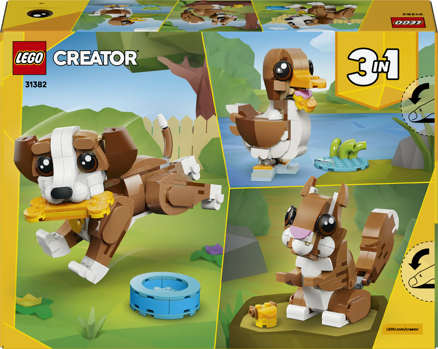 LEGO Creator 3in1 Cute Animals: Playful Puppy Dog 31382 - Image 4