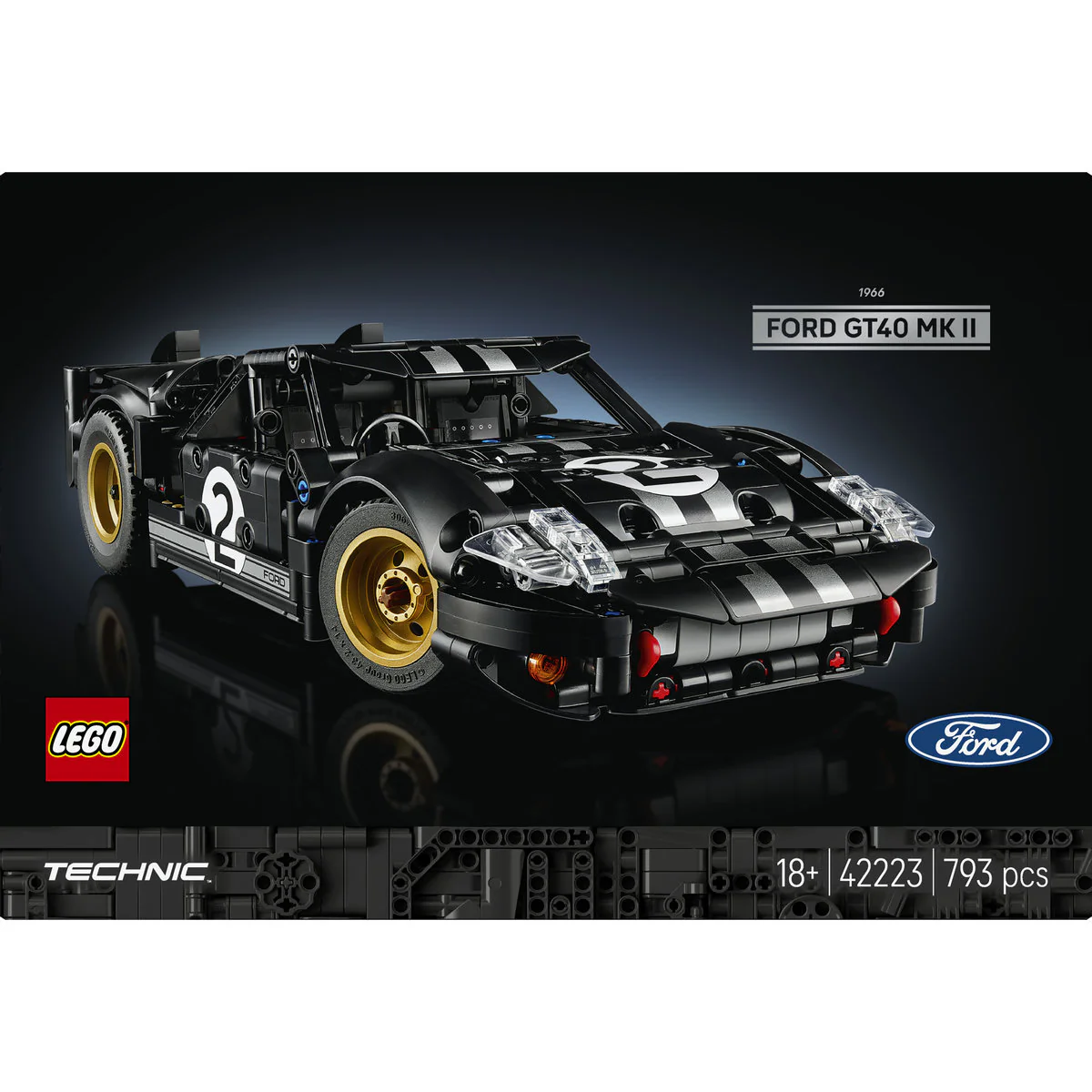 LEGO Technic 1966 Ford GT40 MKII Race Car Set 42223 - Image 3