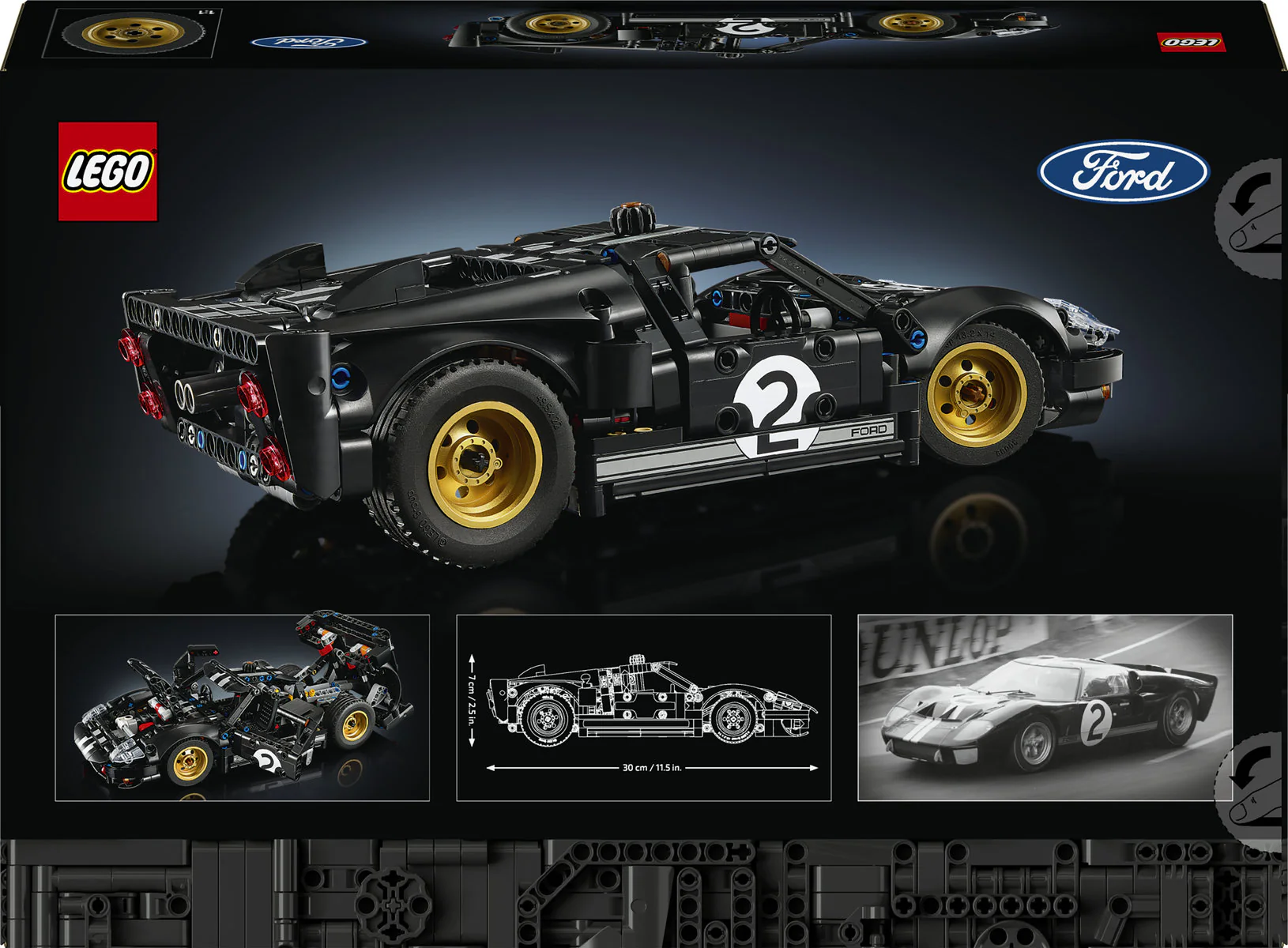 LEGO Technic 1966 Ford GT40 MKII Race Car Set 42223 - Image 4