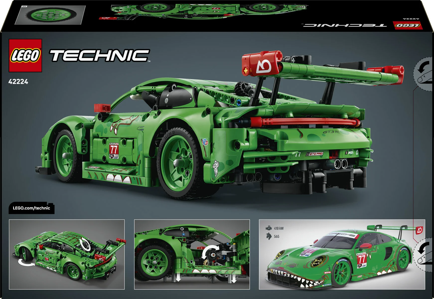LEGO Technic Porsche 911 GT3 R REXY AO Racing Car 42224 - Image 4