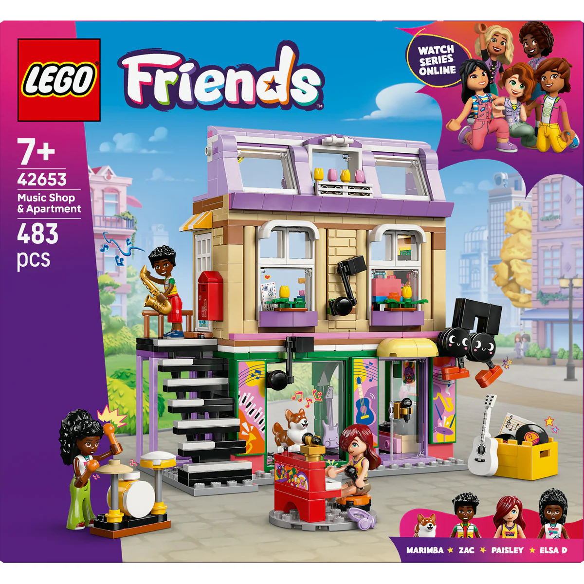 LEGO Friends Music Shop & Apartment Building Set Pretend-Play Toy 42653 - Image 2