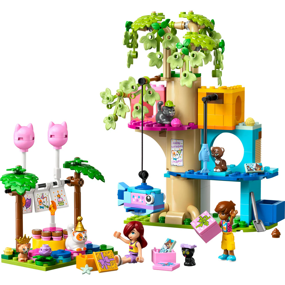 LEGO Friends Cat Birthday Party & Tree House Building Kit Toy 42666 - Image 5