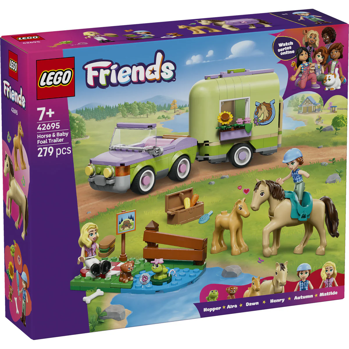 LEGO Friends Horse & Baby Foal Trailer Toy Set 42695 - Image 2