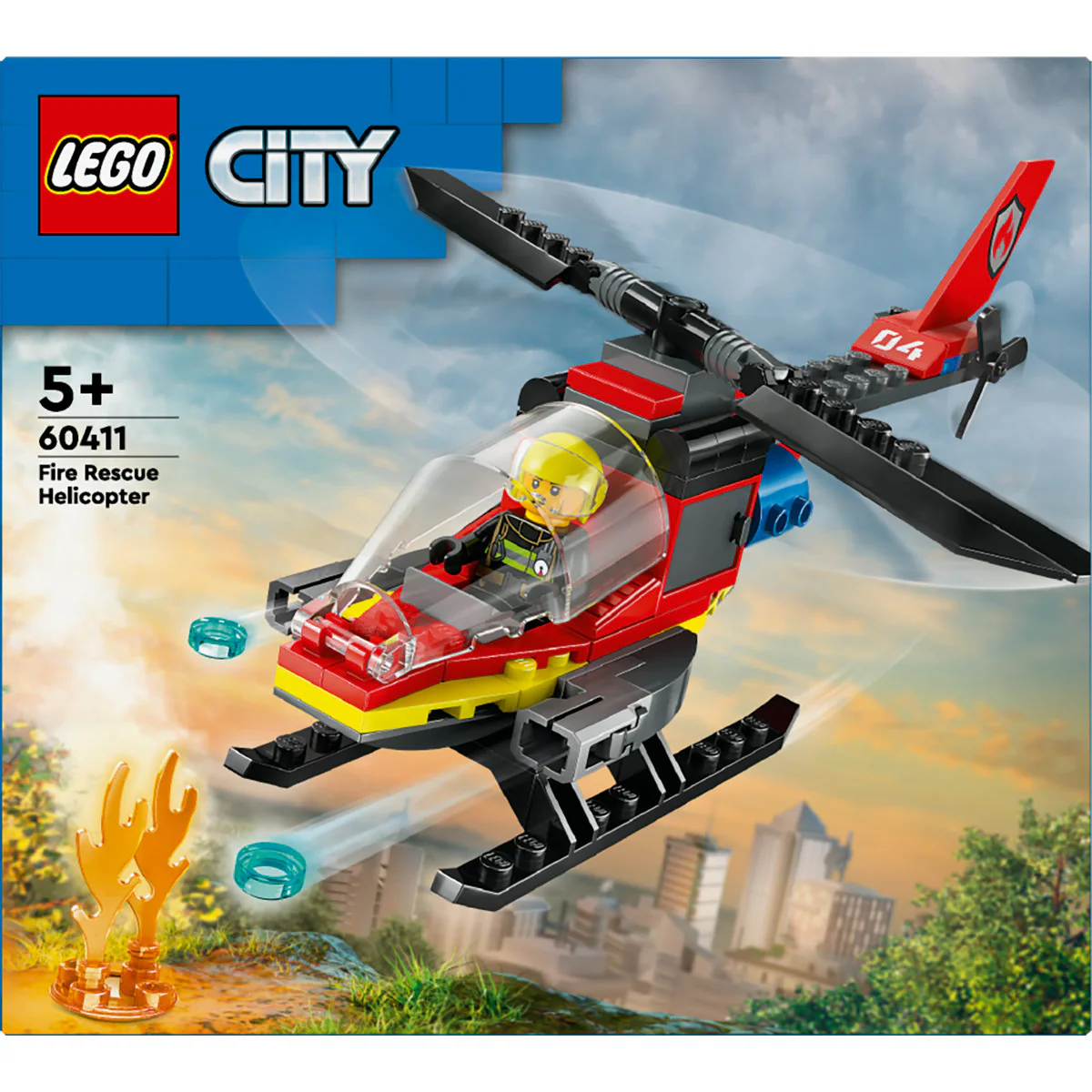 LEGO City Fire Rescue Helicopter Building Toy 60411 - Image 2