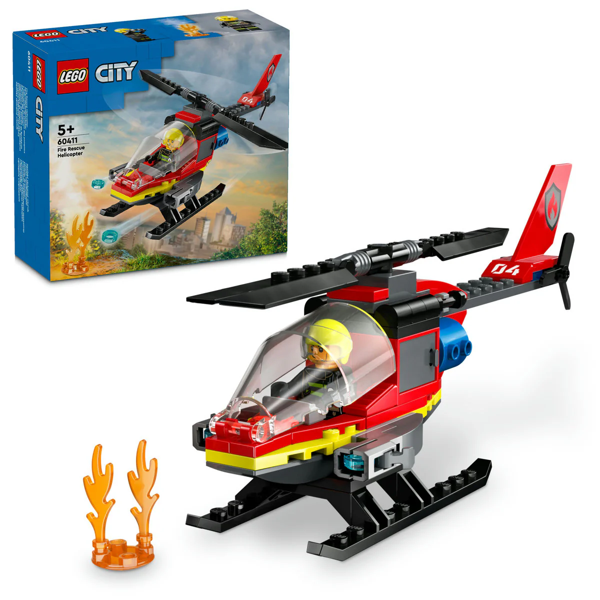 LEGO City Fire Rescue Helicopter Building Toy 60411 - Image 4