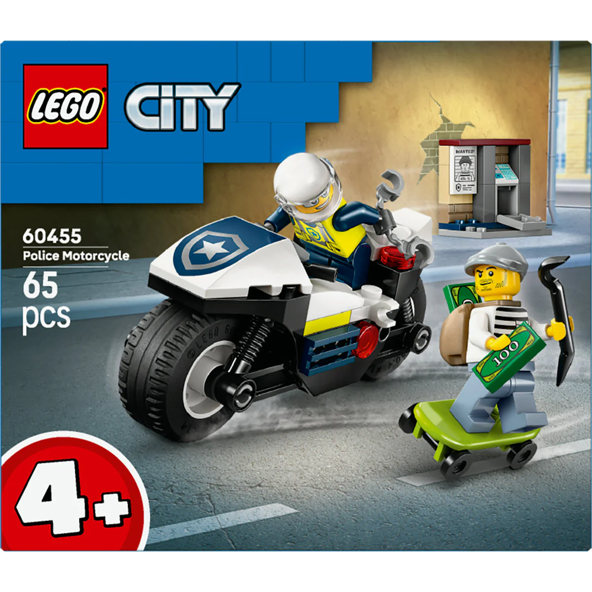 LEGO City Police Motorcycle Chase Toy, Motorbike Set for Ages 4 and over 60455 - Image 2