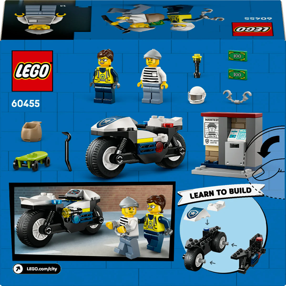 LEGO City Police Motorcycle Chase Toy, Motorbike Set for Ages 4 and over 60455 - Image 3