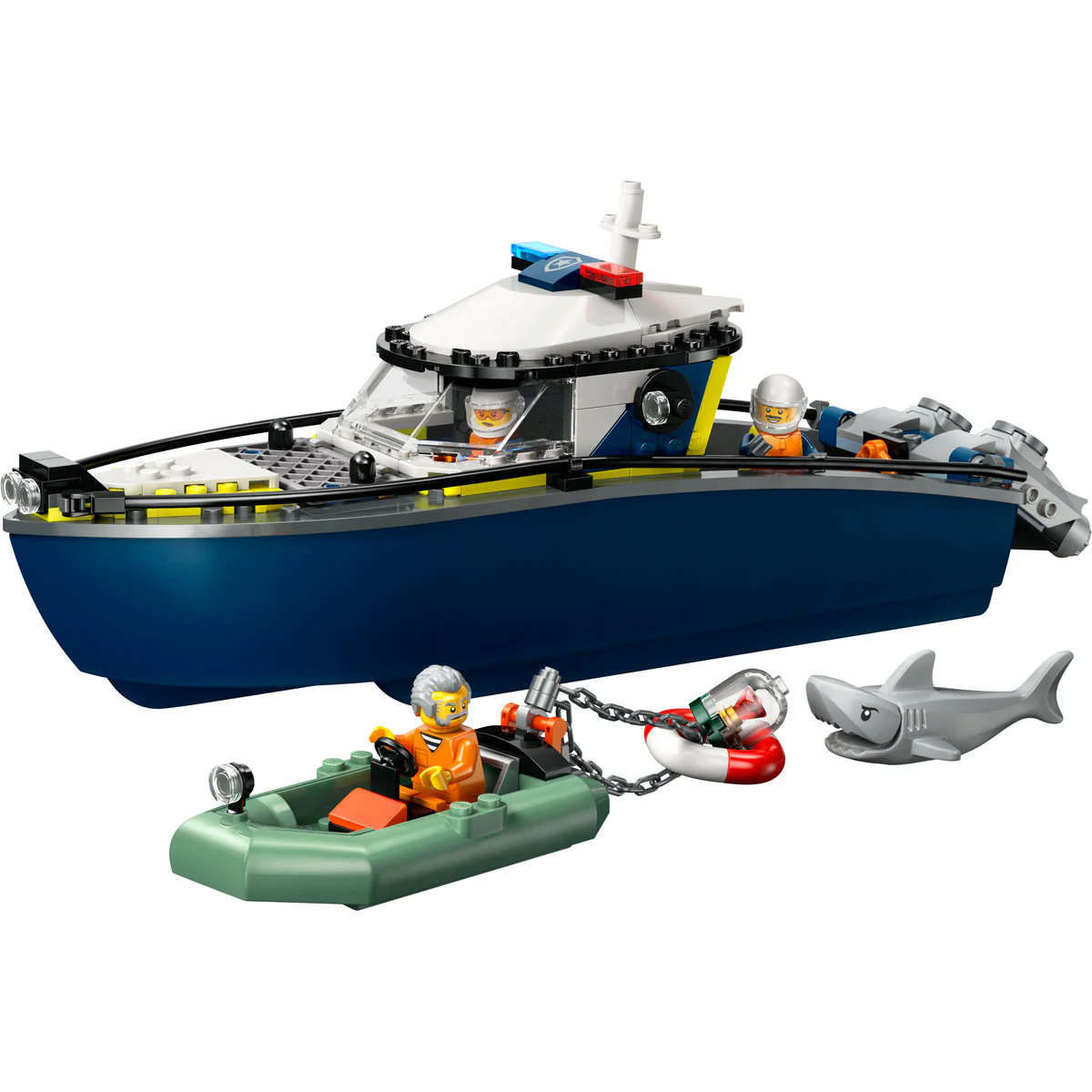 LEGO City Police Boat Chase Toy with a Floatable Speedboat and Dinghy 60456 - Image 5