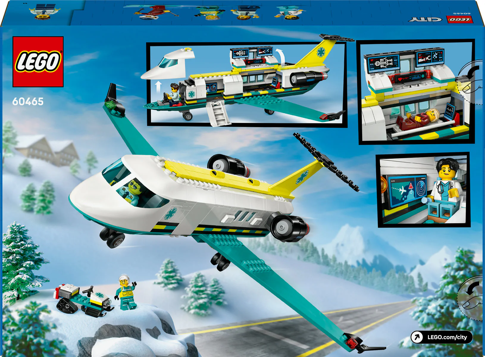 LEGO City Emergency Air Ambulance Plane, Airplane Toy Building Set 60465 - Image 3