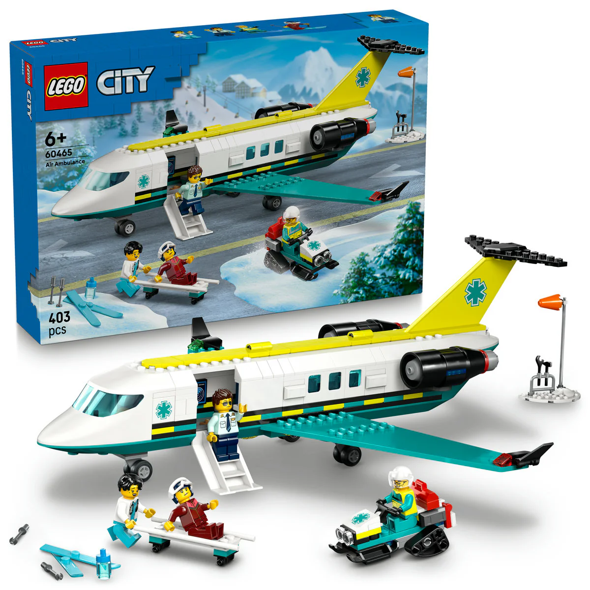 LEGO City Emergency Air Ambulance Plane, Airplane Toy Building Set 60465 - Image 4