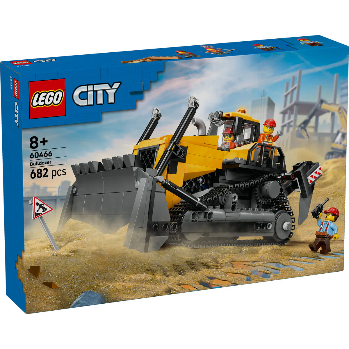 LEGO City Yellow Bulldozer Construction Site Building Toy Playset 60466