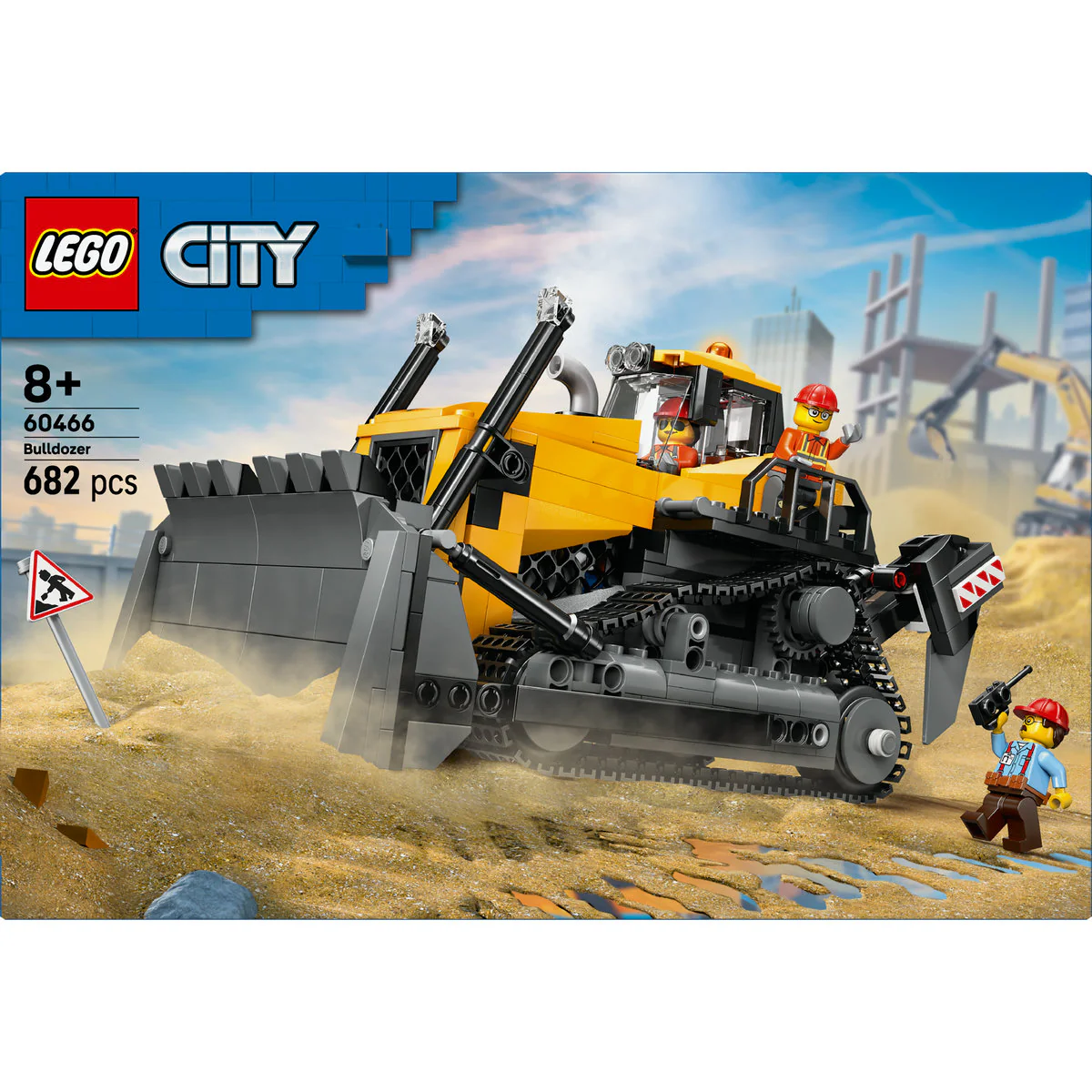 LEGO City Yellow Bulldozer Construction Site Building Toy Playset 60466 - Image 2