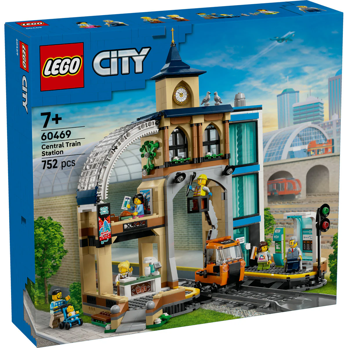 LEGO City Central Train Station Set for Fans of Construction Toys 60469