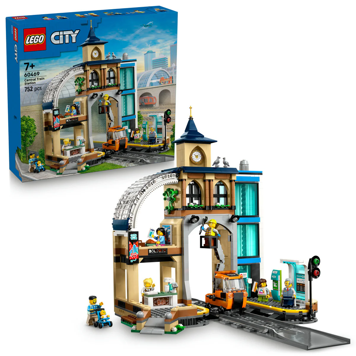 LEGO City Central Train Station Set for Fans of Construction Toys 60469 - Image 4