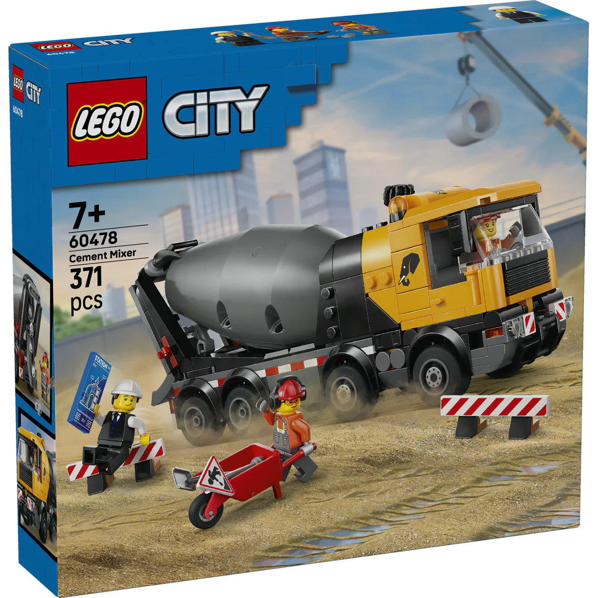 LEGO City Cement Mixer Truck Construction Toy 60478 - Image 2