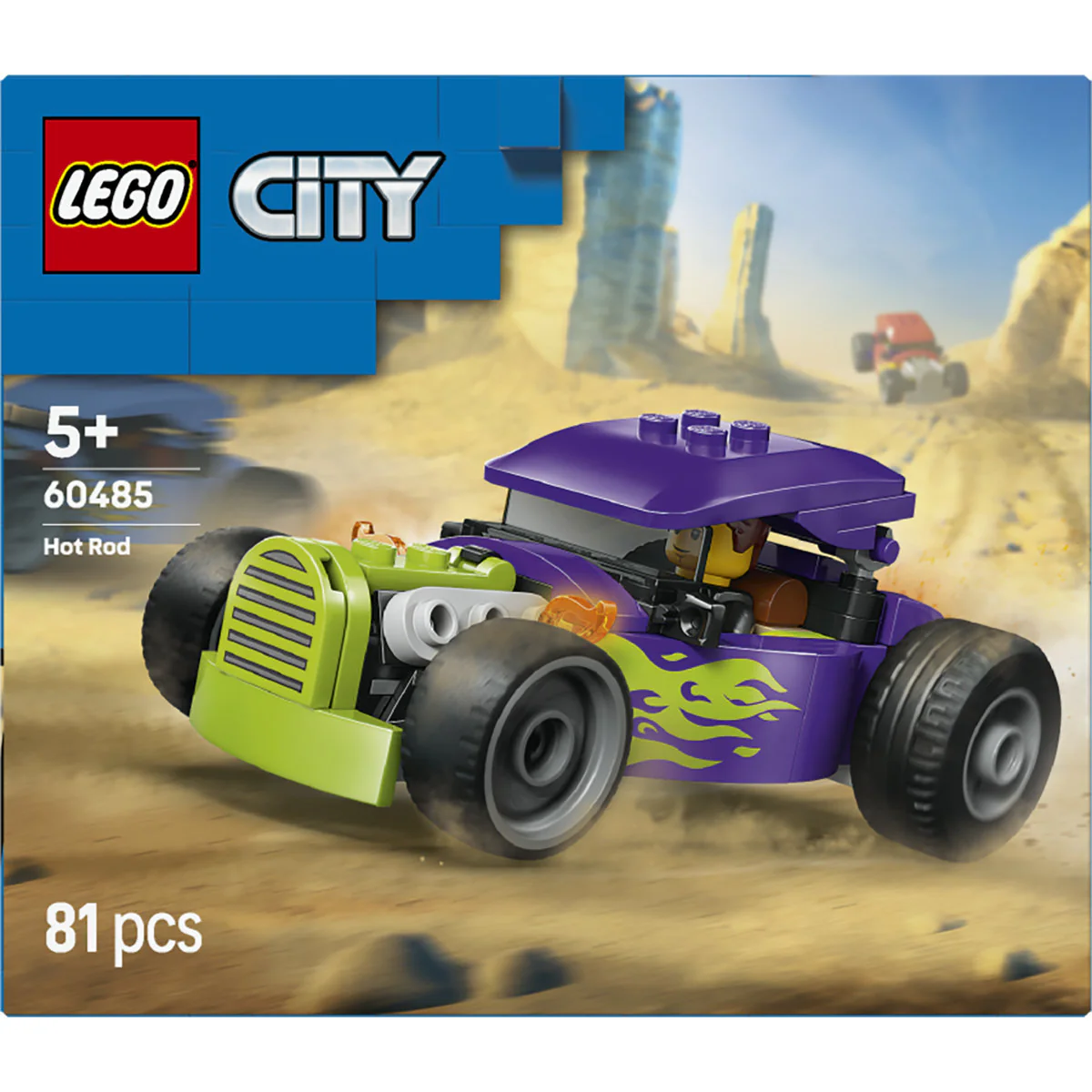 LEGO City Hot Rod Race Car Toy and Minifigure 60485 - Image 3