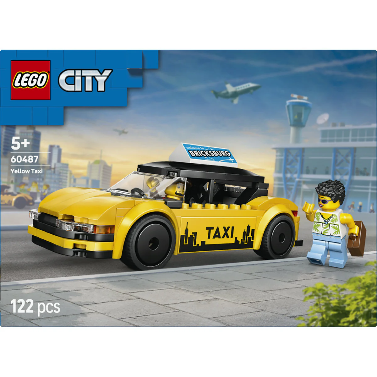 LEGO City Yellow Taxi Toy - Model Car Kit 60487 - Image 3