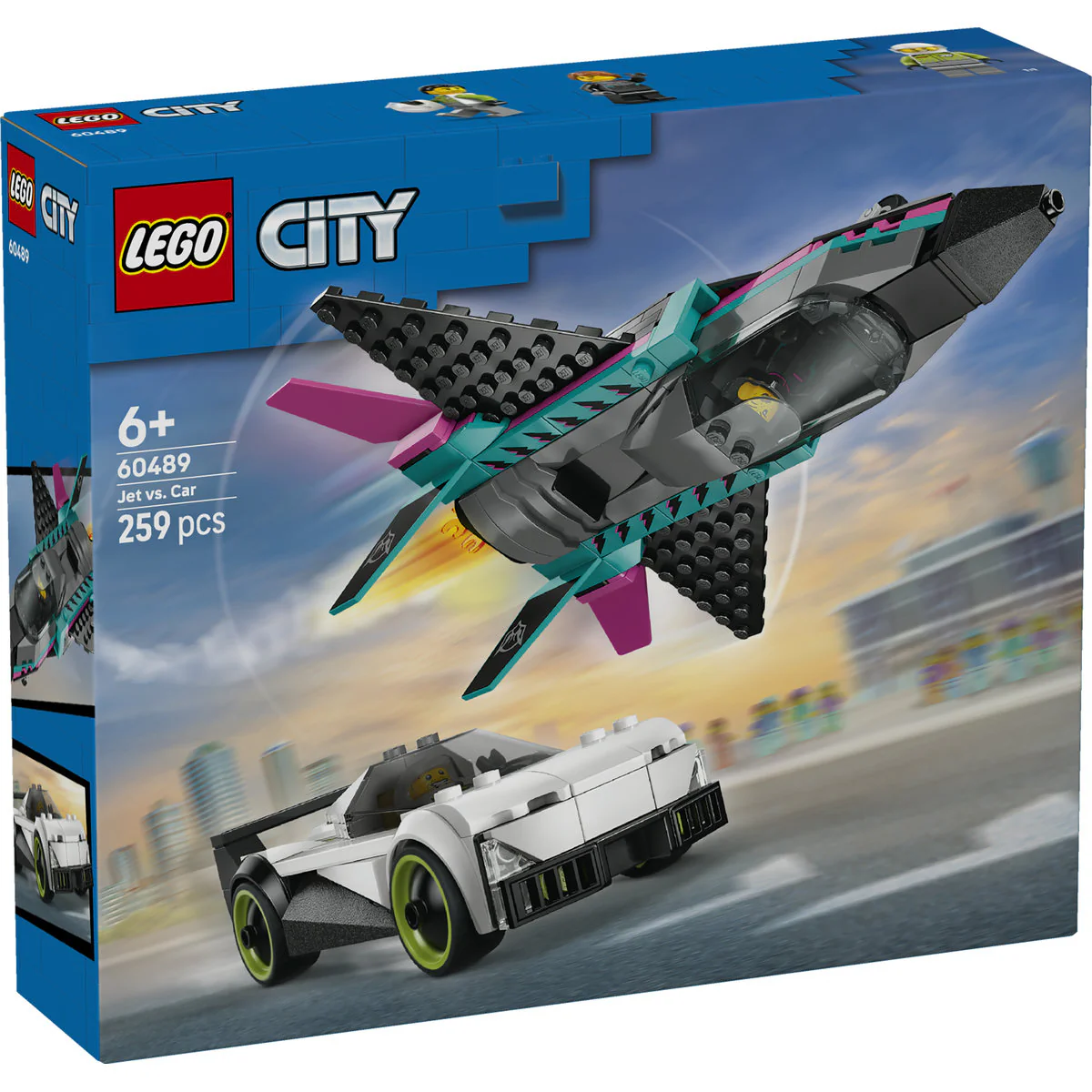 LEGO City Jet vs. Car Toy – Vehicle Model Kit 60489 - Image 2