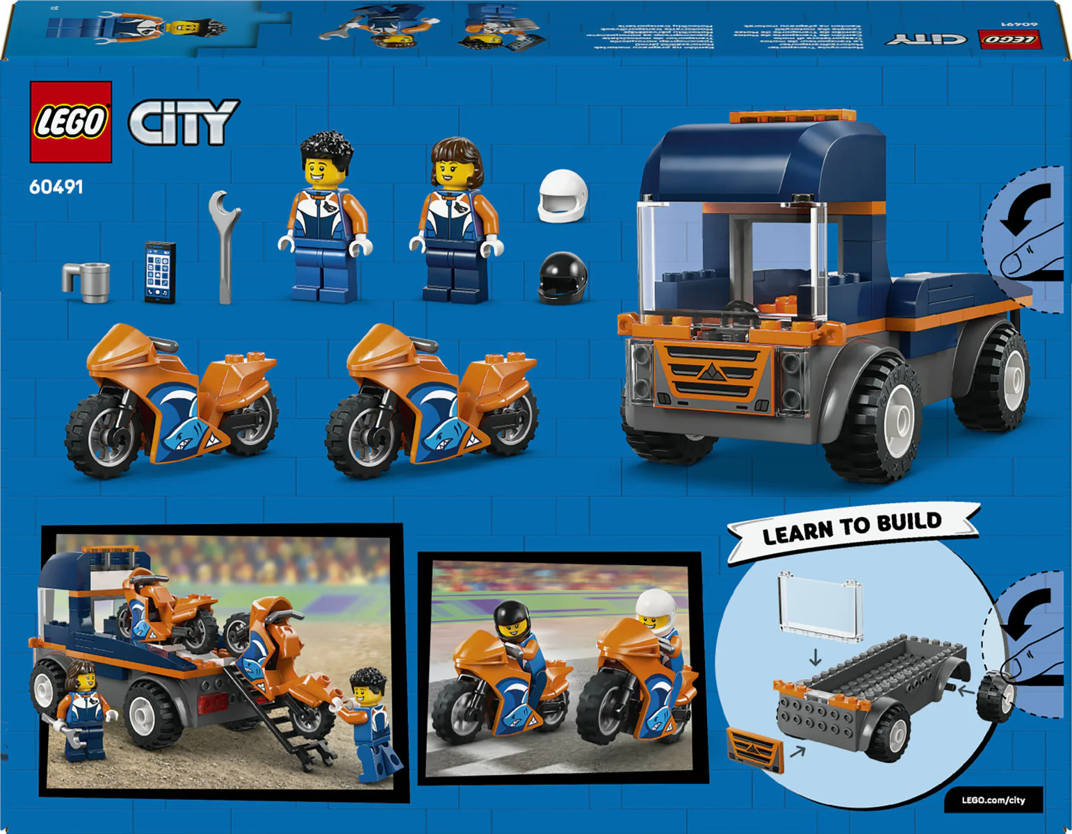 LEGO City Motorcycle Transporter Truck Toy 60491 - Image 4