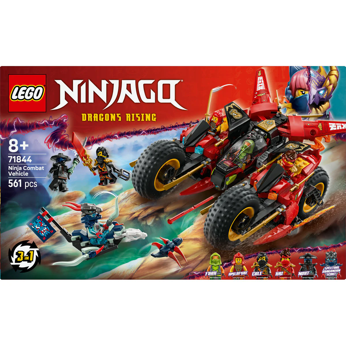 LEGO NINJAGO Ninja Combat Vehicle 3-in-1 Toy Building Set 71844 - Image 2