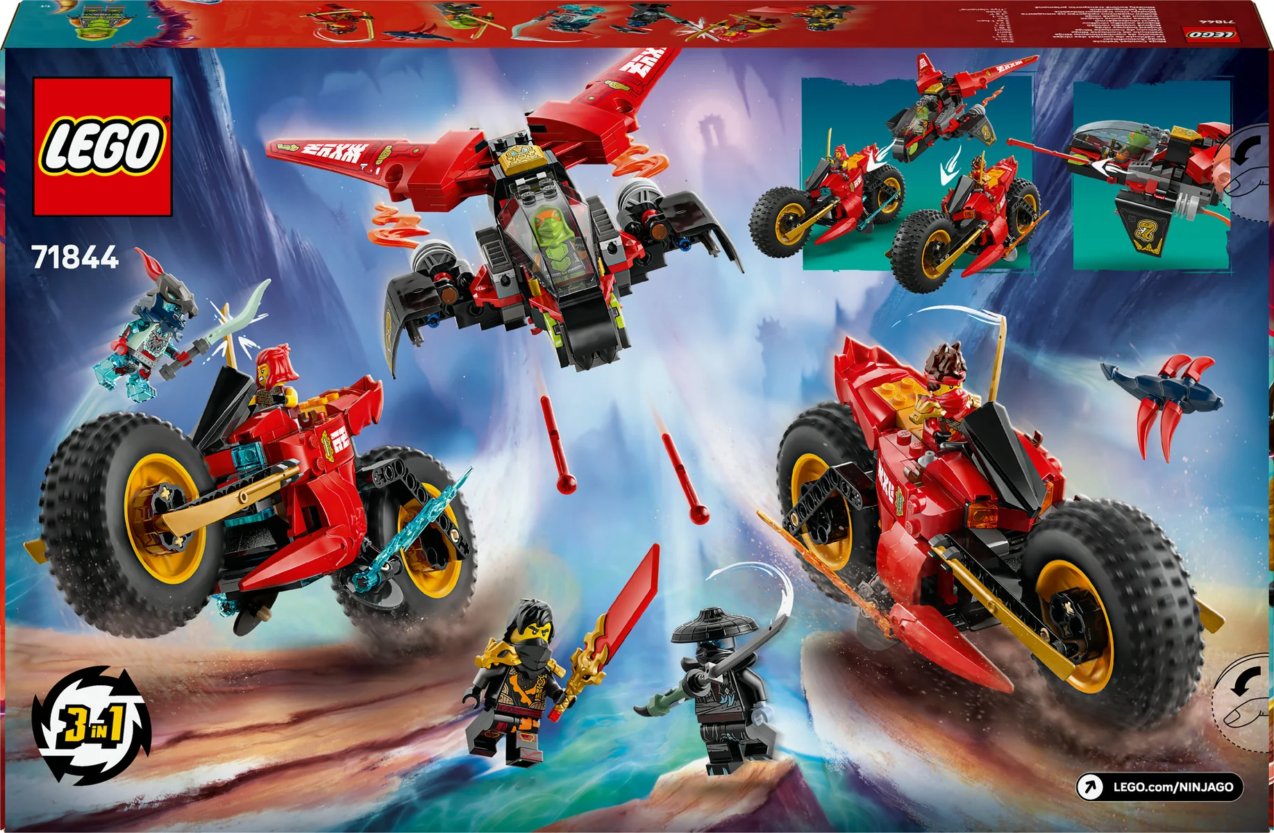 LEGO NINJAGO Ninja Combat Vehicle 3-in-1 Toy Building Set 71844 - Image 3
