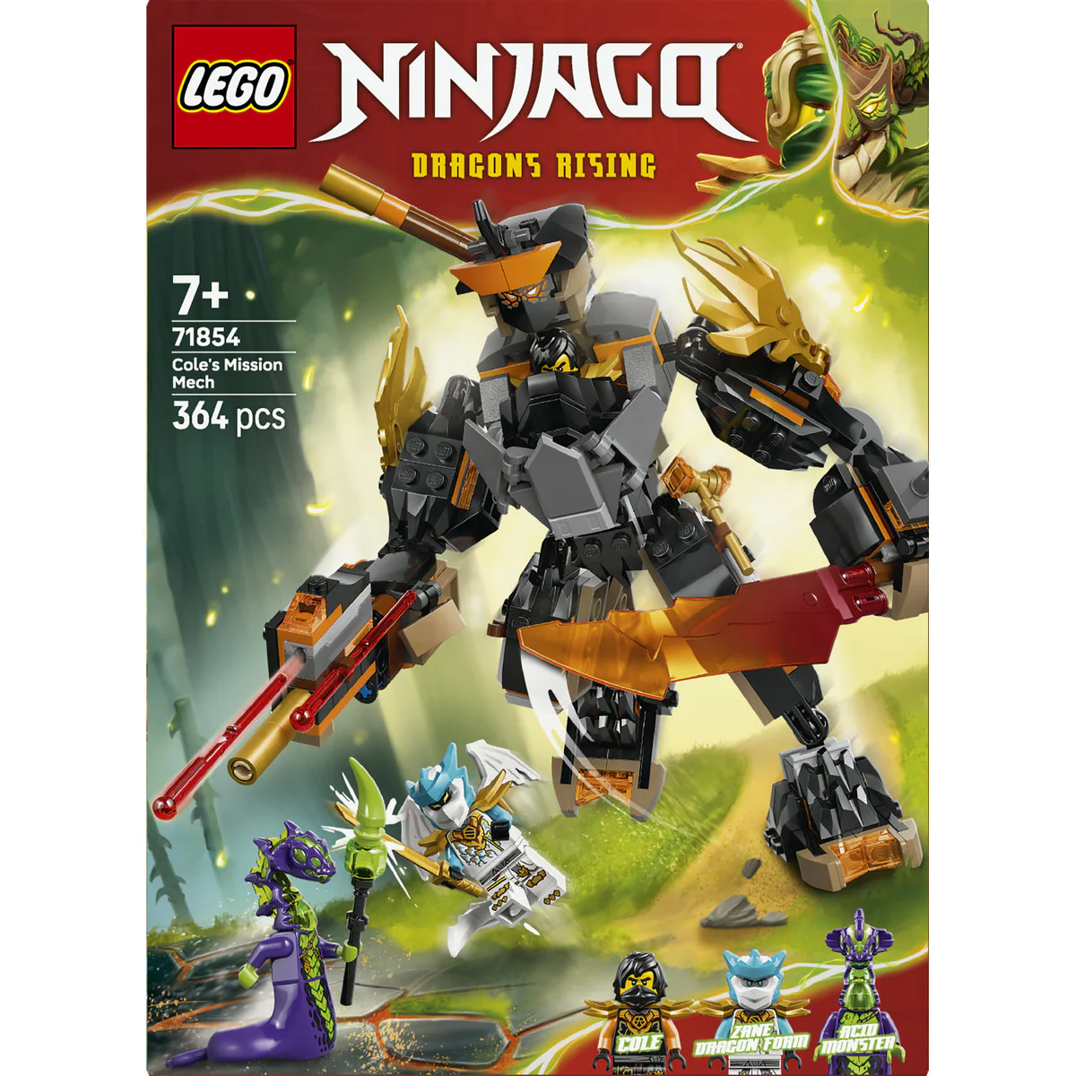 LEGO NINJAGO Cole’s Mission Mech & Dragon Zane 71854 - Image 3